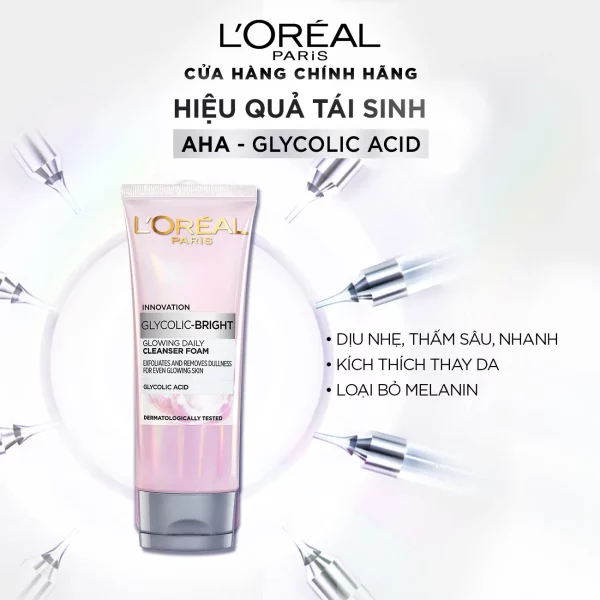 Sữa rửa mặt sáng da L'Oreal Paris Glycolic - Hình ảnh 2