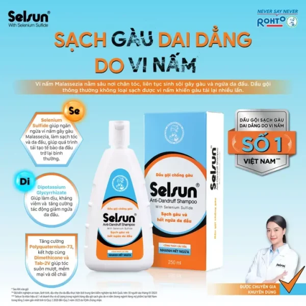 Dầu gội Selsun chống gàu, sạch gàu, hết ngứa da đầu 250ml