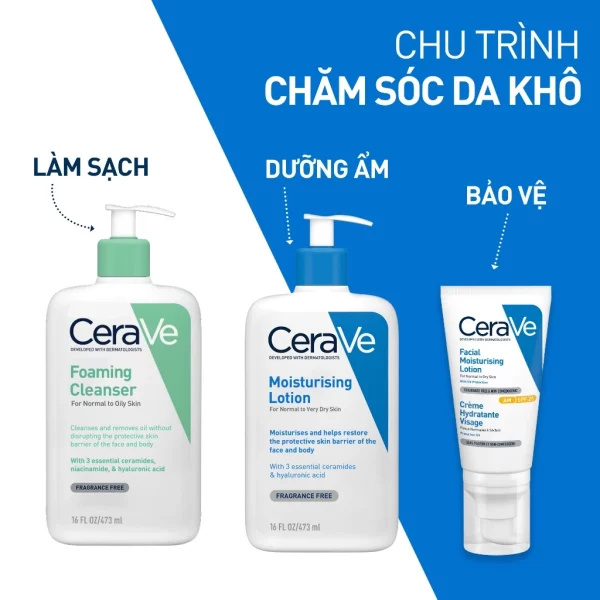 Sữa rửa mặt giúp làm sạch sâu dành cho da dầu Cerave Foam Cleanse 473ML - Hình ảnh 3